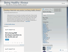 Tablet Screenshot of beinghealthyalways.wordpress.com