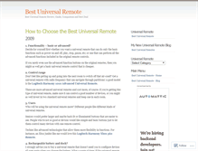 Tablet Screenshot of bestuniversalremote.wordpress.com