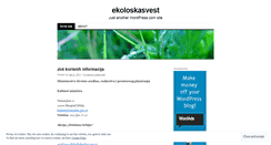 Desktop Screenshot of ekoloskasvest.wordpress.com