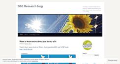 Desktop Screenshot of gseresearch.wordpress.com