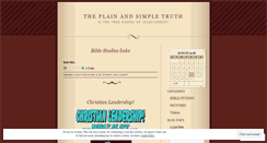 Desktop Screenshot of plainsimpletruth.wordpress.com