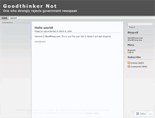 Tablet Screenshot of goodthinkernot.wordpress.com