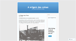 Desktop Screenshot of aorigemdascoisas.wordpress.com