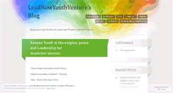 Desktop Screenshot of leadnowyouthventure.wordpress.com