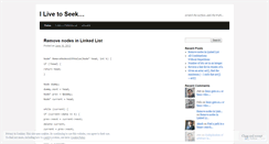 Desktop Screenshot of ilivetoseek.wordpress.com
