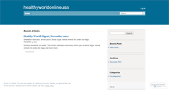 Desktop Screenshot of healthyworldonlineusa.wordpress.com