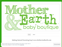 Tablet Screenshot of motherandearthbaby.wordpress.com