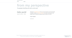 Desktop Screenshot of frommyperspectivetoo.wordpress.com