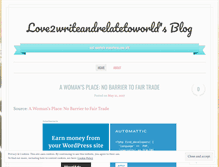 Tablet Screenshot of love2writeandrelatetoworld.wordpress.com