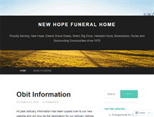 Tablet Screenshot of newhopefuneralhome.wordpress.com