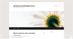 Desktop Screenshot of genesiscounselingservices.wordpress.com