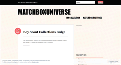 Desktop Screenshot of matchboxuniverse.wordpress.com