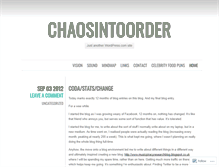 Tablet Screenshot of chaosintoorder.wordpress.com