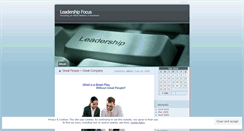 Desktop Screenshot of leadershipfocus.wordpress.com