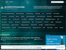 Tablet Screenshot of greatfavoritesayings.wordpress.com