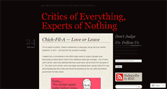 Desktop Screenshot of criticsofeverything.wordpress.com