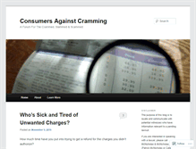 Tablet Screenshot of consumersagainstcramming.wordpress.com