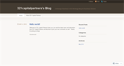 Desktop Screenshot of 321capitalpartners.wordpress.com