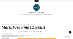 Desktop Screenshot of namingisbelieving.wordpress.com