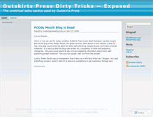 Tablet Screenshot of outskirtspressdirtytricks.wordpress.com