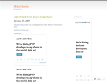 Tablet Screenshot of betahacks.wordpress.com