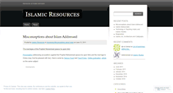 Desktop Screenshot of islamicresources1.wordpress.com