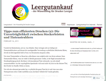 Tablet Screenshot of leergutankauf.wordpress.com