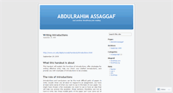 Desktop Screenshot of abdulrahimassaggaf.wordpress.com