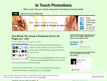 Tablet Screenshot of intouchpromos.wordpress.com