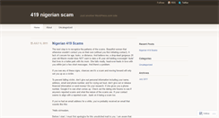Desktop Screenshot of 419scams89.wordpress.com