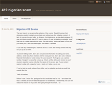 Tablet Screenshot of 419scams89.wordpress.com
