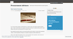 Desktop Screenshot of procurementadvisors.wordpress.com