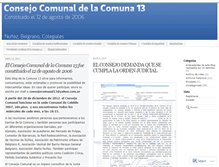 Tablet Screenshot of consejocomuna13.wordpress.com