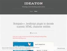 Tablet Screenshot of ideaton.wordpress.com