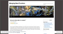 Desktop Screenshot of managingnewfrontiers.wordpress.com