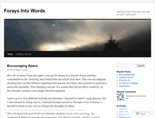 Tablet Screenshot of foraysintowords.wordpress.com
