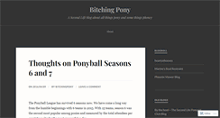 Desktop Screenshot of bitchingpony.wordpress.com