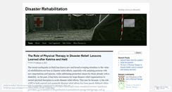 Desktop Screenshot of disasterrehabilitation.wordpress.com