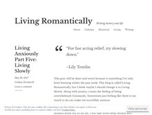 Tablet Screenshot of livingromantically.wordpress.com