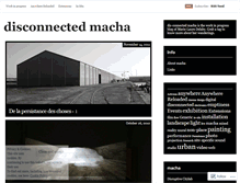 Tablet Screenshot of disconnectedmacha.wordpress.com