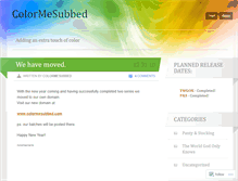 Tablet Screenshot of colormesubbed.wordpress.com