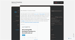 Desktop Screenshot of behindsimplicity.wordpress.com