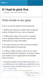 Mobile Screenshot of ifihadtopickfive.wordpress.com