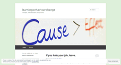 Desktop Screenshot of learningbehaviourchange.wordpress.com