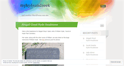 Desktop Screenshot of myhydeandseek.wordpress.com