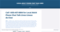 Desktop Screenshot of localadultphonechattalklines.wordpress.com