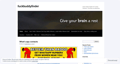 Desktop Screenshot of fuckbuddyfinder.wordpress.com
