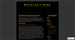 Desktop Screenshot of billylai.wordpress.com