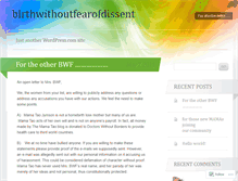 Tablet Screenshot of birthwithoutfearofdissent.wordpress.com