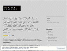 Tablet Screenshot of dotnet4features.wordpress.com